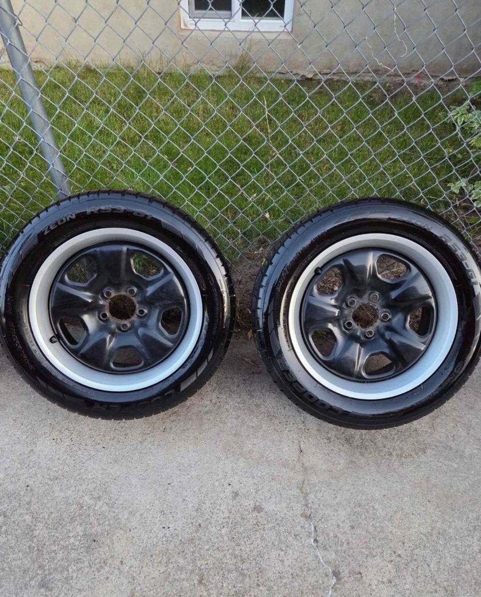 Cooper Zeon RS3-G1 Tires (2) on Black/Silver Rims - P215/65R15 95H, Used Good Condition