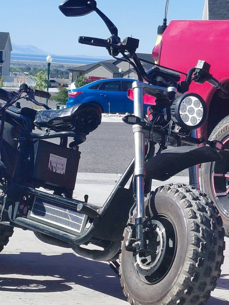 Custom Electric Scooter w/ Off-Road Tires & Headlight - Unique Ride!