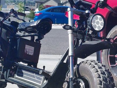 Custom Electric Scooter w/ Off-Road Tires & Headlight - Unique Ride!