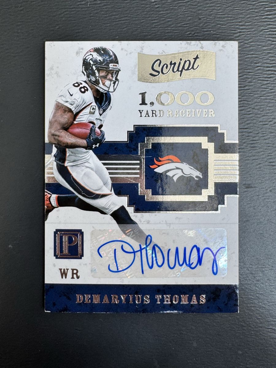 2017 Panini Pantheon Demaryius Thomas Script 1,000 Yard Receiver Auto /5