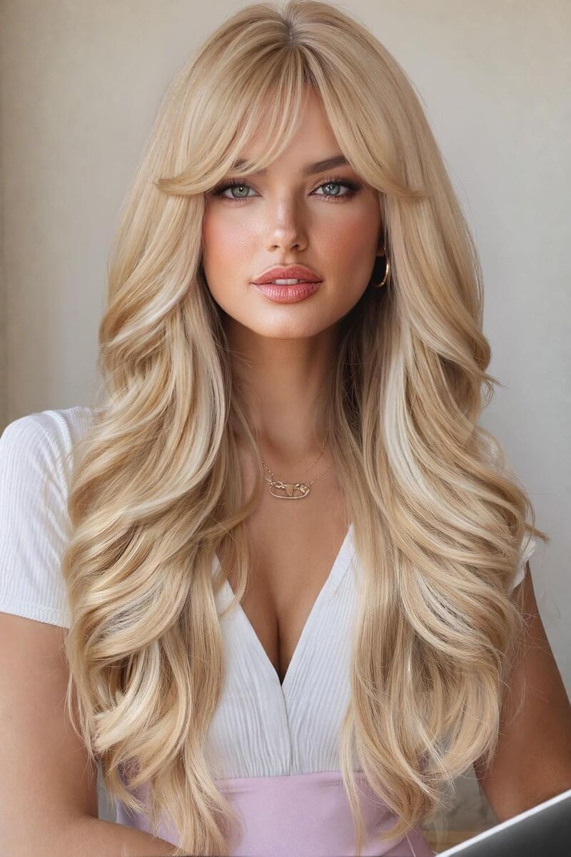 Long Wavy Blonde Wig