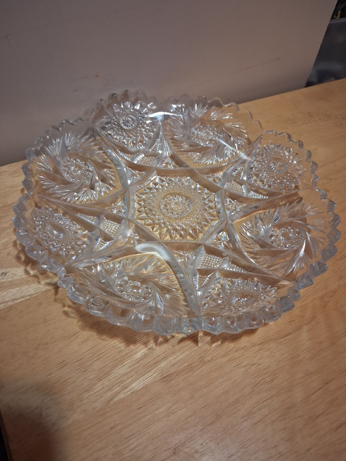 vintage cut glass plate