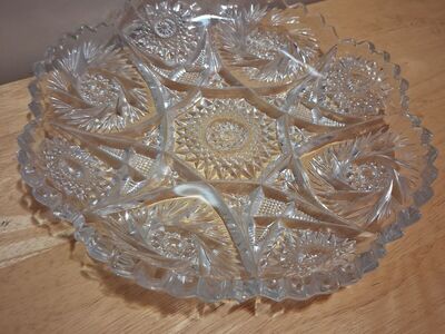 vintage cut glass plate