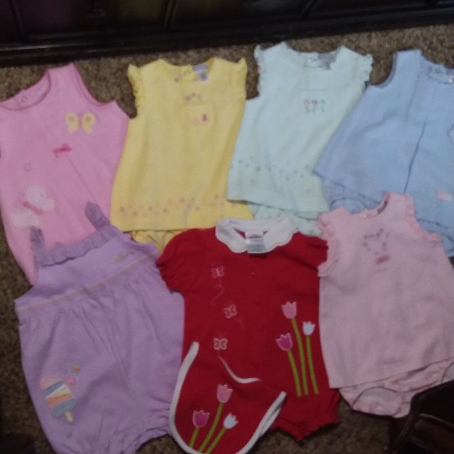 7 SUMMER OUTFITS FOR 3-6  MOS.