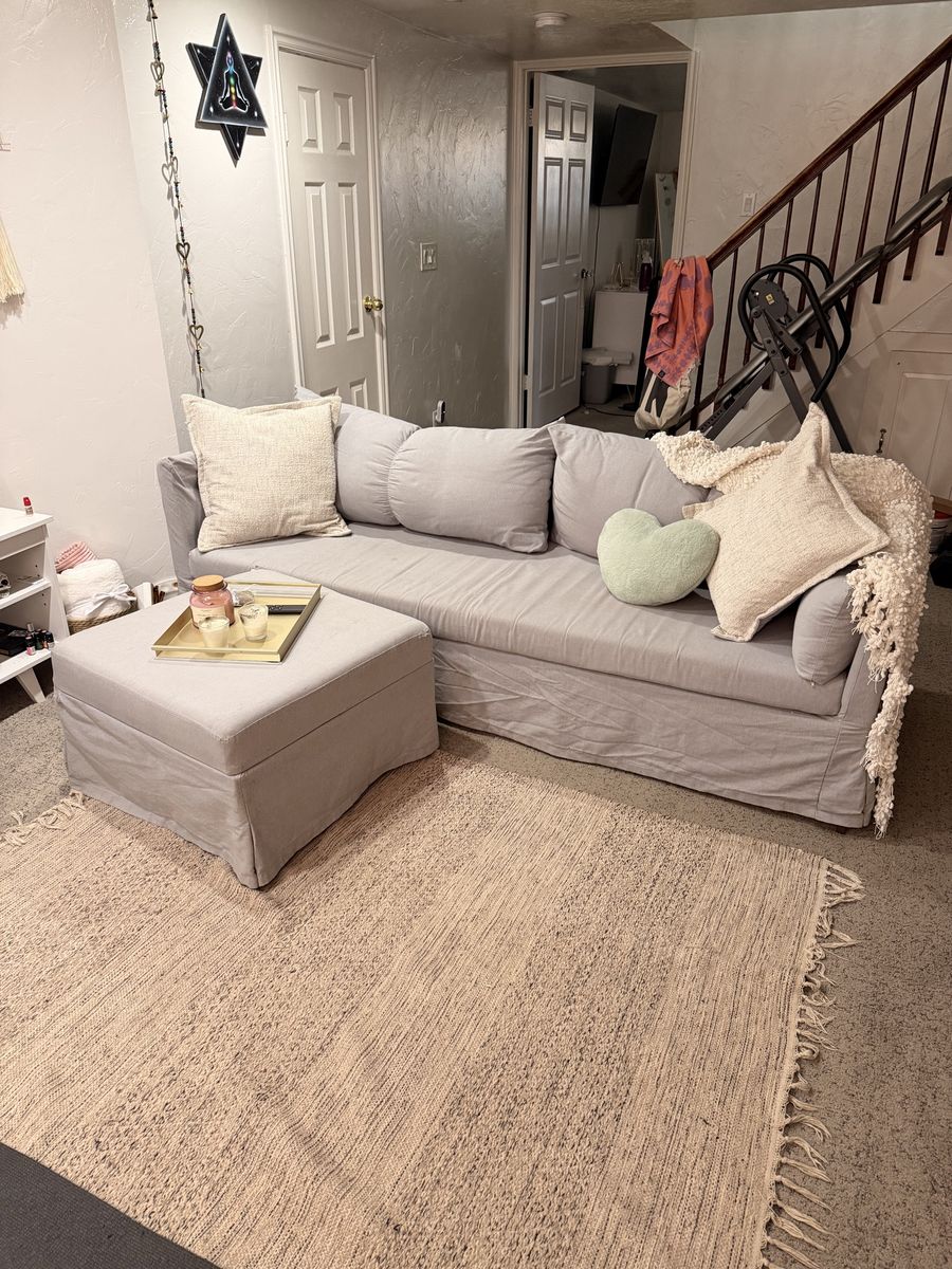 IKEA Couch - Rollaway Bed Sofa - Storage Foot Rest - Gray