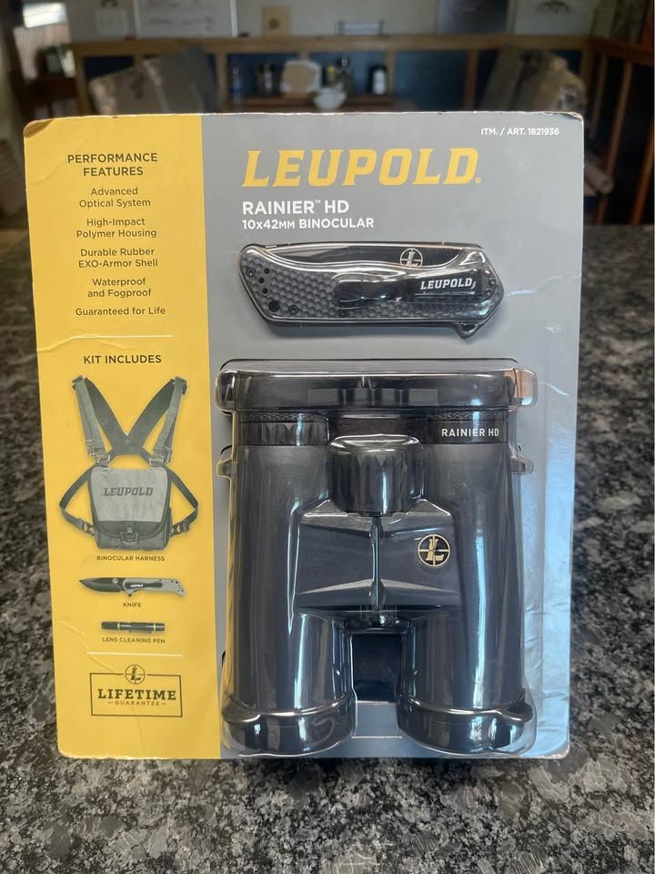 New unopened Leopold 10-42 binoculars package