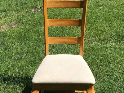 Six Ladder Back Solid Wood Chairs
