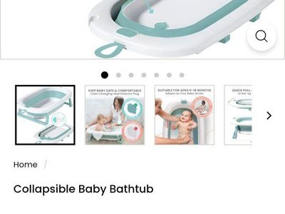 Lulyboo Collapsible Baby Bathtub with Temperature Sensor & Shower Head Holder