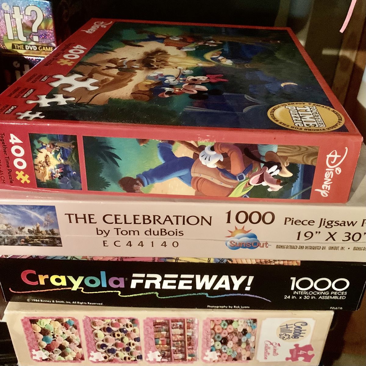 Puzzles $8 each crayons, campfire, sweets and new sealed Noah’s celebration