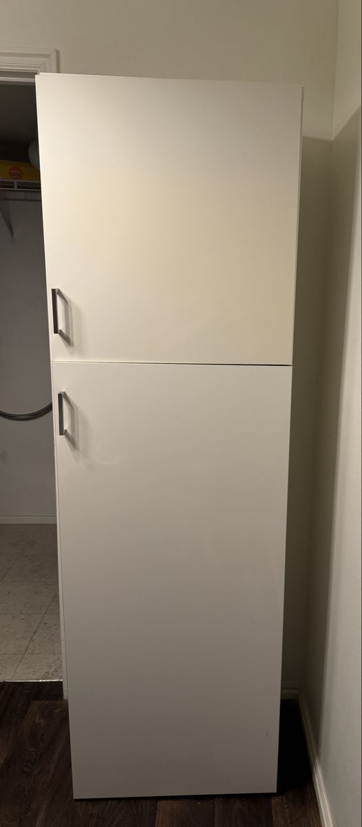 Tall White Storage Cabinet / Pantry – No Assembly Required!