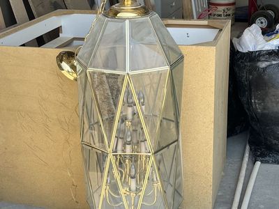 FREE 4' Gold And Glass Entry Chandelier