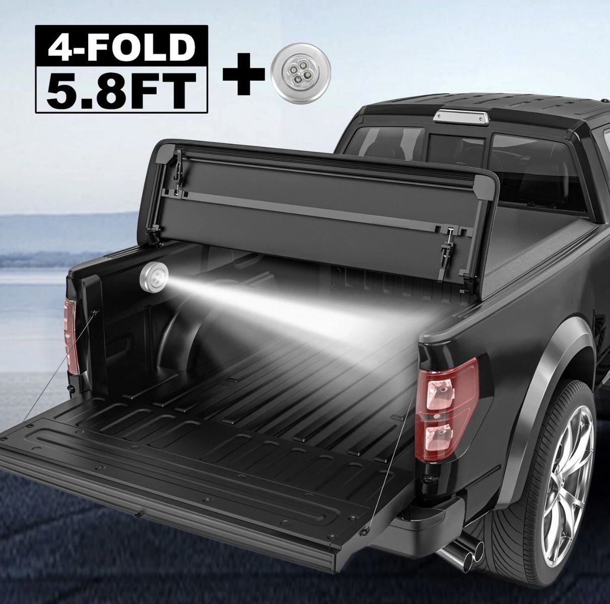 4 Fold 5.8FT Bed Soft Truck Tonneau Cover For 19-26 Chevy Silverado GMC Sierra
