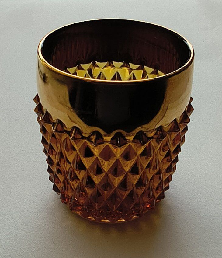 INDIANA GLASS AMBER DIAMOND POINT