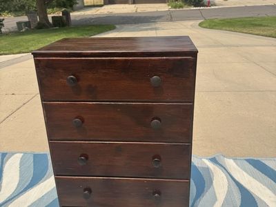 Wooden 5-Drawer Dresser/Chest - Dark Wood Finish