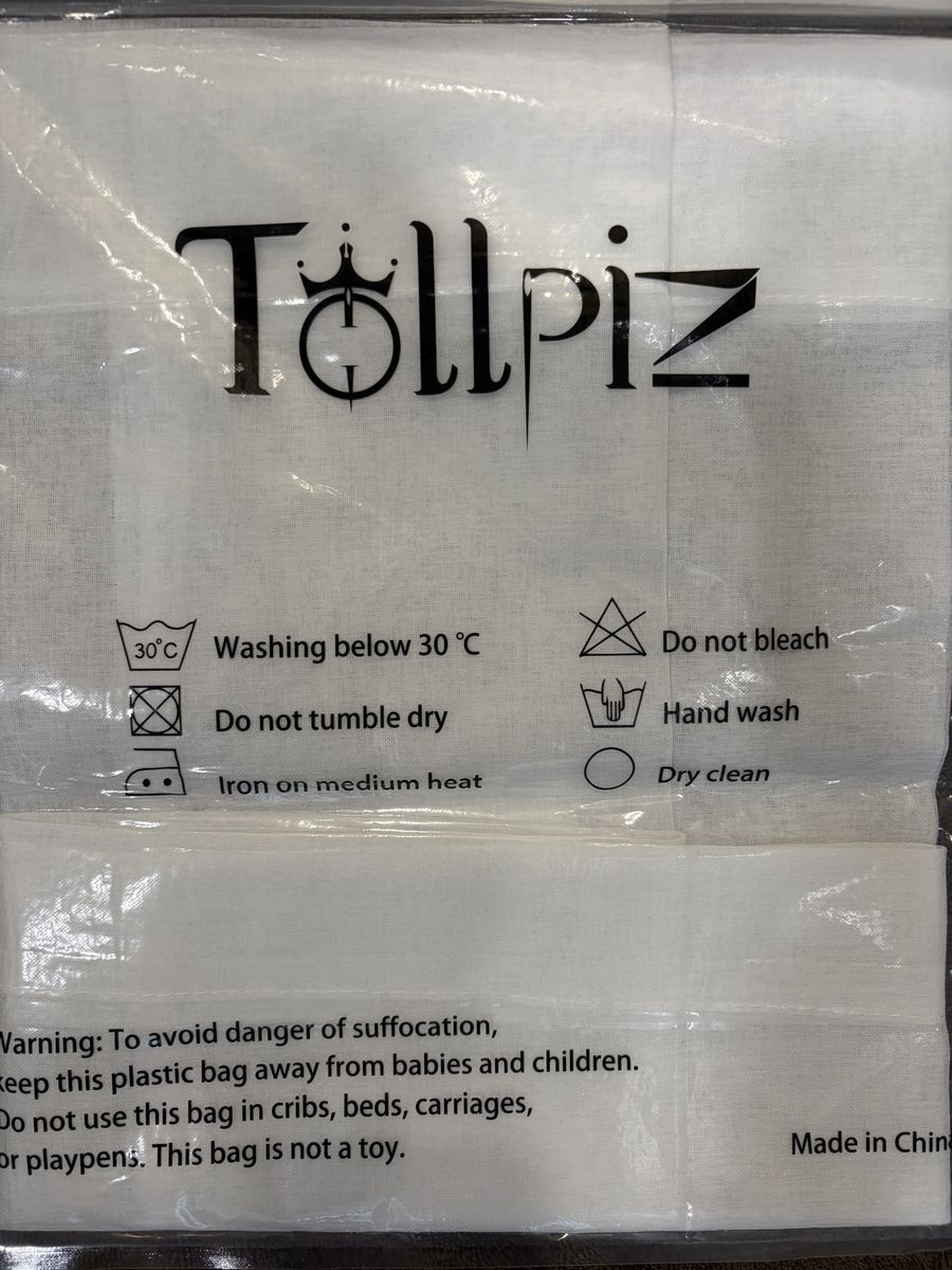 Tollpiz White Sheer Window Curtain Panel - Home Decoration