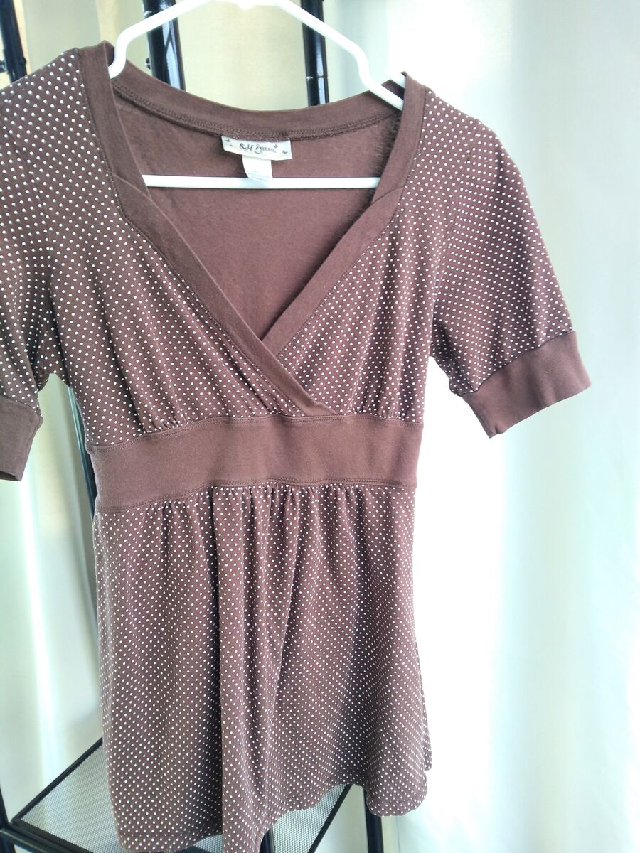 Brown Polka Dot Shirt– Women’s XL