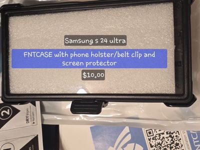 Samsung S24 Ultra Hybrid 360 Full Protection Case with Holster and Screen Protector