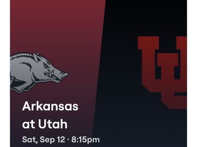 Arkansas at Utah Football Tickets - Rice-Eccles Stadium (Sept 12) 3 tickets north end zone row 20 aisle seats