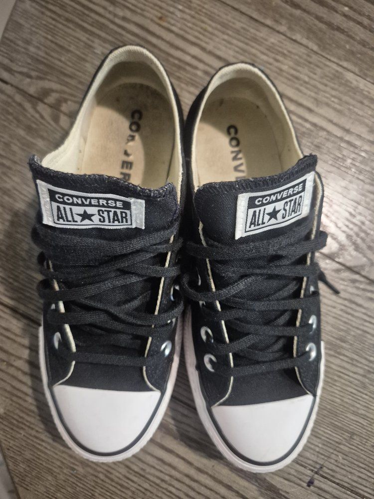 Converse All Star Black Platform Sneakers - Size 6.5 US