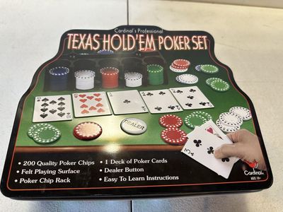 Poker Chip Set With Felt And Cards