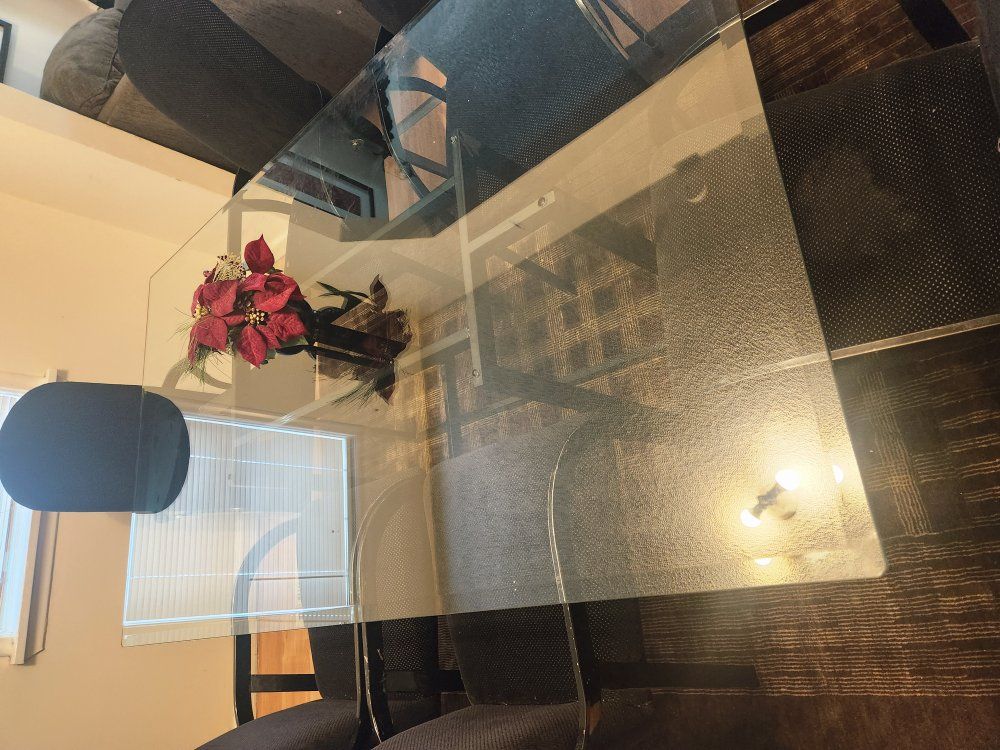 Glass table and chairs
