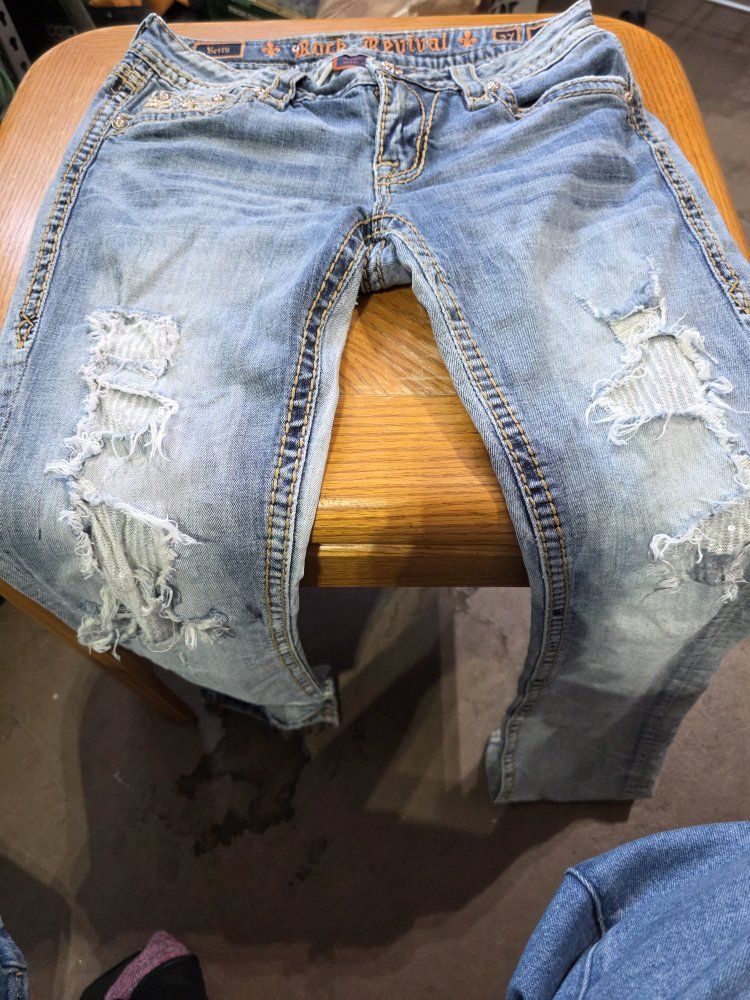 Rock Revival Betty Distressed Straight Leg Jeans Women's Size 27