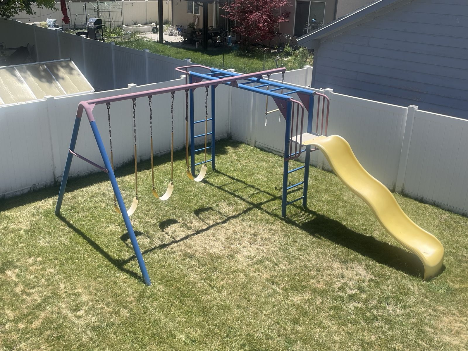 Lifetime Metal Swing Set with Slide, Monkey Bars, and 3 Swings