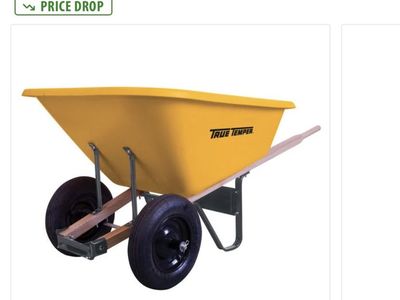 True Temper Dual Wheel 8 Cu. Ft. Capacity Polyethylene Wheelbarrow