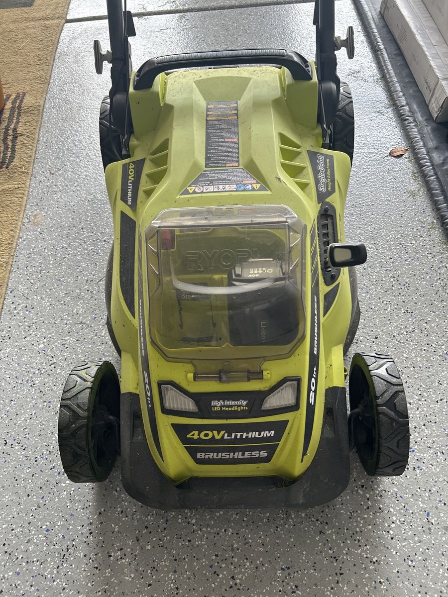 RYOBI 40V Lithium 20in. Brushless Cordless Electric Lawn Mower w/ LED Headlights