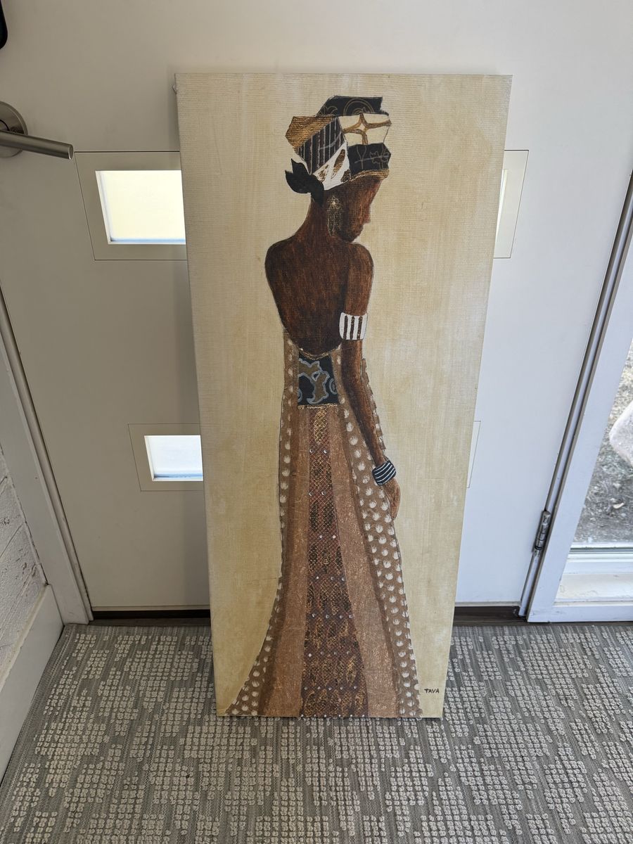 TAVA African Woman Portrait Canvas Painting - Textured Art Decor