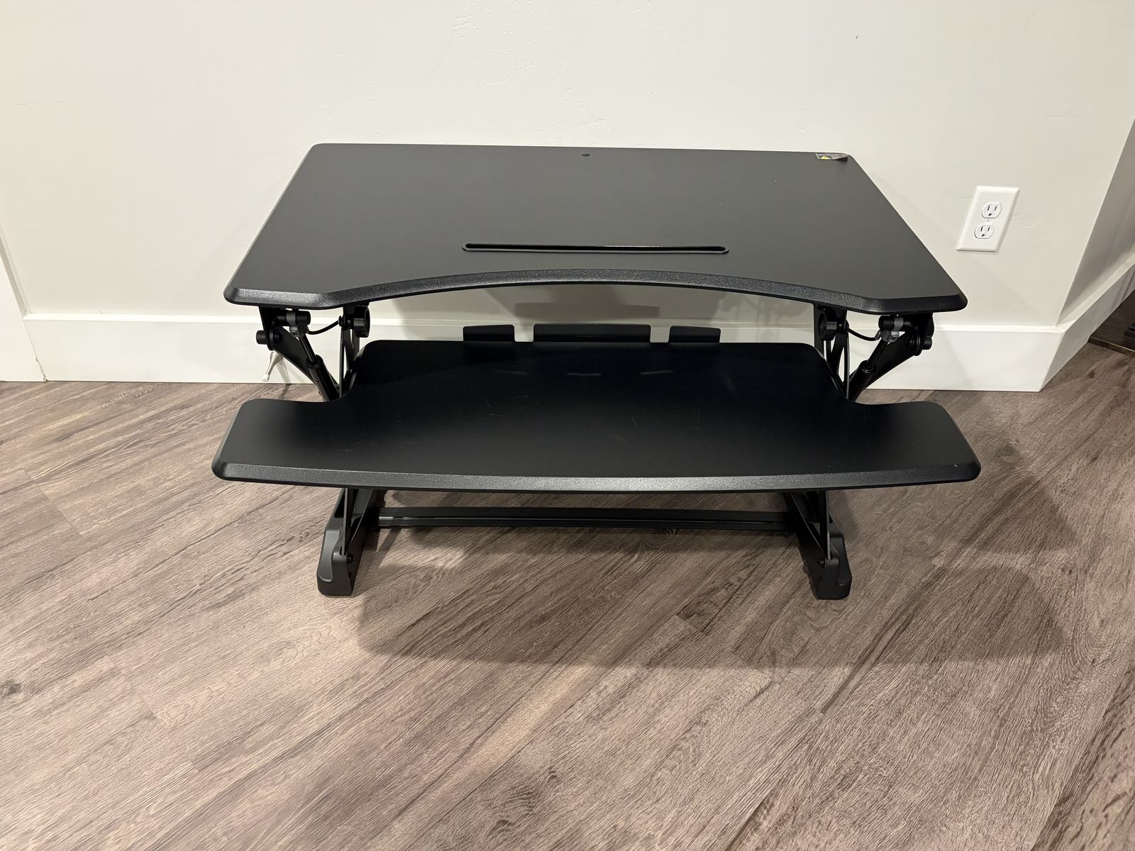 Black standing desk, table top