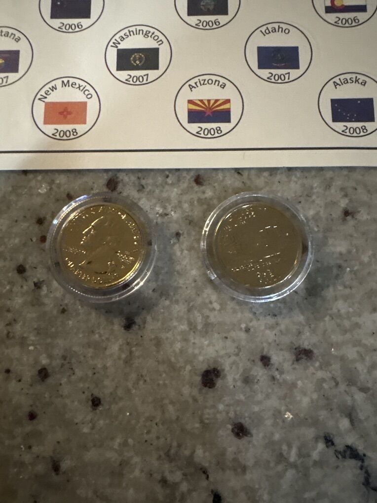 24k Gold Plated State Quarters Uncirculated