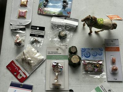 Assorted Miniature Garden Embellishments and Fairy Garden Accessories Lot