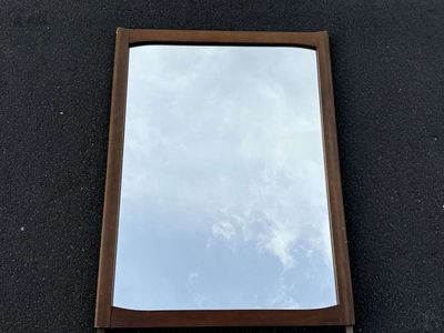 Beautiful Vintage Mid Century Modern wall mirror wooden frame MCM dresser mirror
