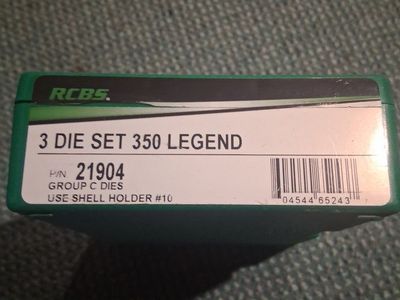 rcbs 3 part .350 legand die set