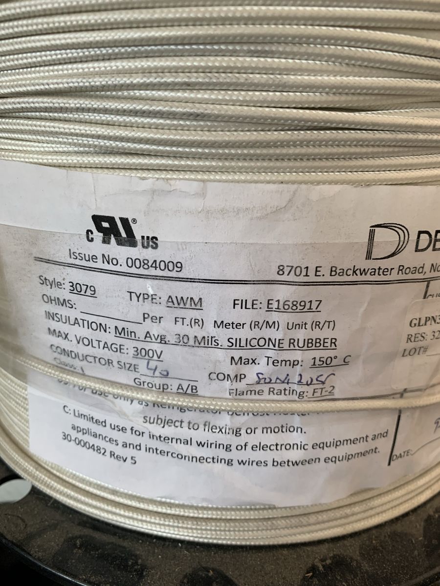 DEKKO Style 3079 AWM Silicone Rubber Hook-Up Wire, 300V, 150°C, FT-2 Flame Rating
