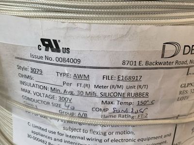 DEKKO Style 3079 AWM Silicone Rubber Hook-Up Wire, 300V, 150°C, FT-2 Flame Rating
