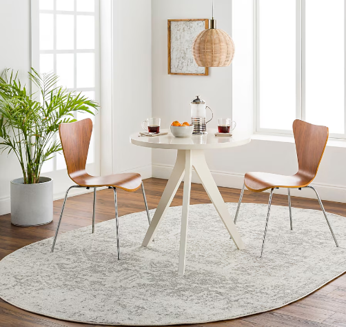 New - Surya Harput 6.7' x 9' Flatweave Polypropylene Beige Oval Indoor Area Rug
