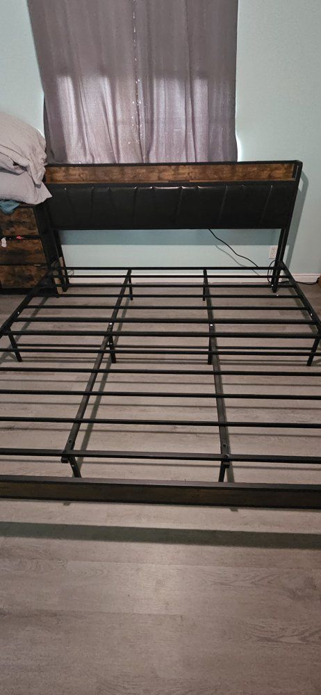 king size bed frame with charging station