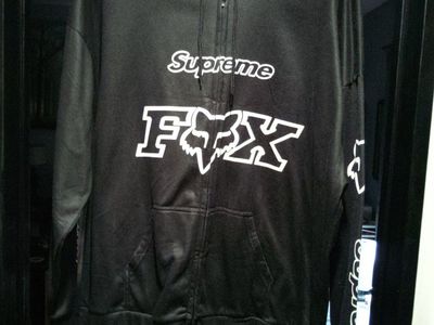 Supreme x Fox Racing Black Zip-Up Hoodie - Size 2XL