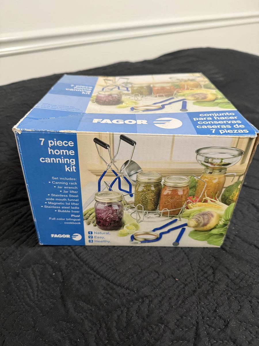 6 Piece Home Canning Kit Set Stainless Steel Funnel Jar Lifter Rack