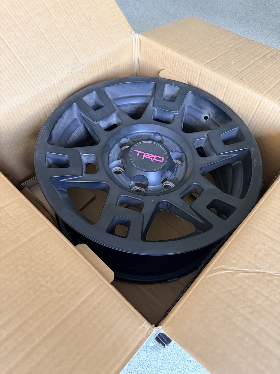 17” Toyota TRD Pro Matte Black Wheel Rims (4) with Red Center Cap