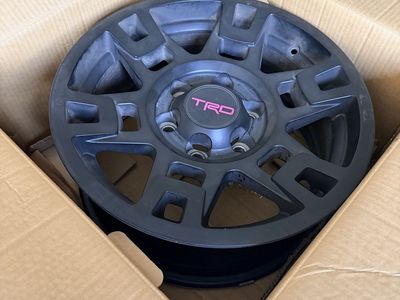 17” Toyota TRD Pro Matte Black Wheel Rims (4) with Red Center Cap