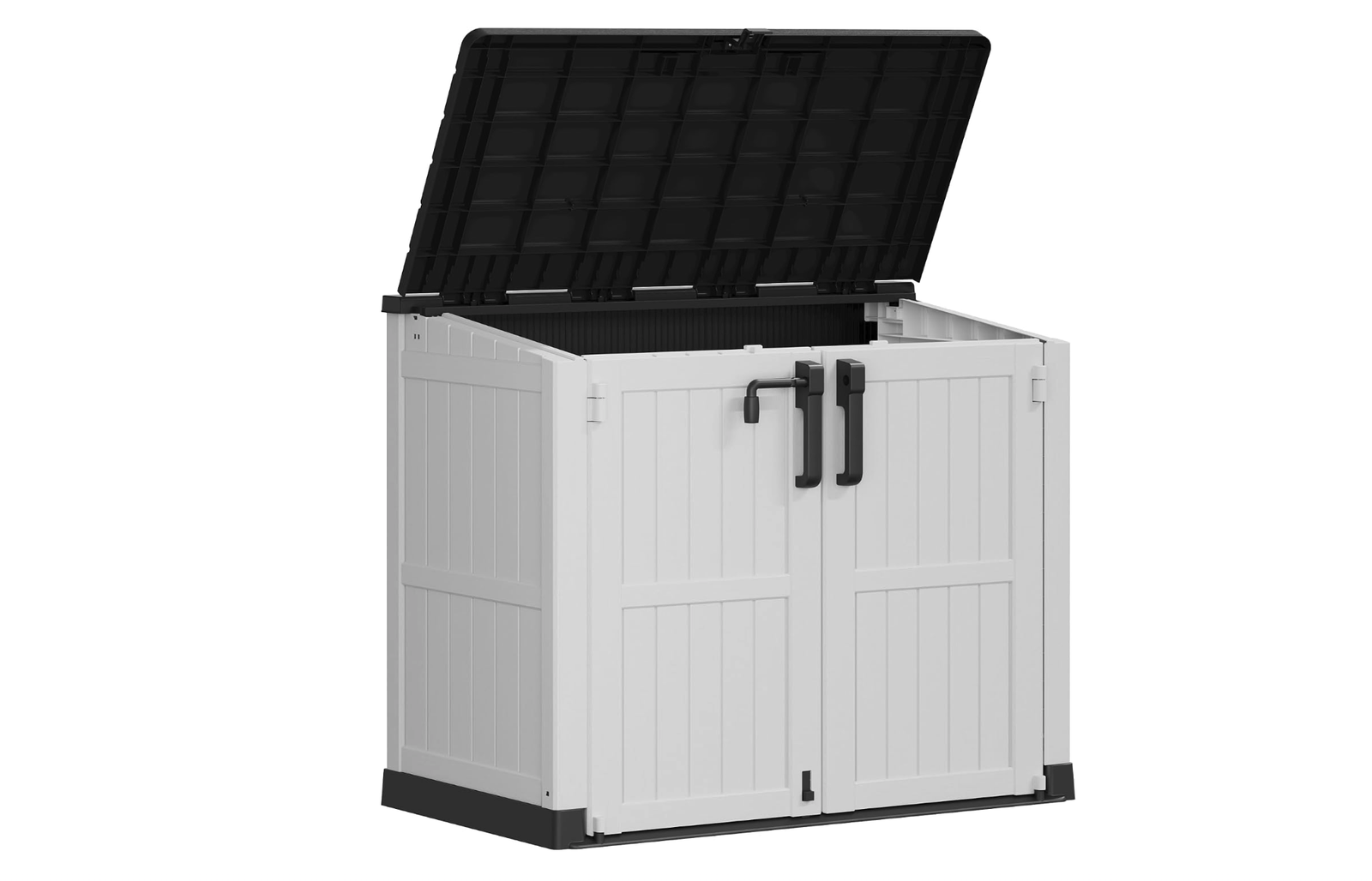 New in Box Storage Cabinet, Horizontal Resin Storage Shed, Lockable Doors,