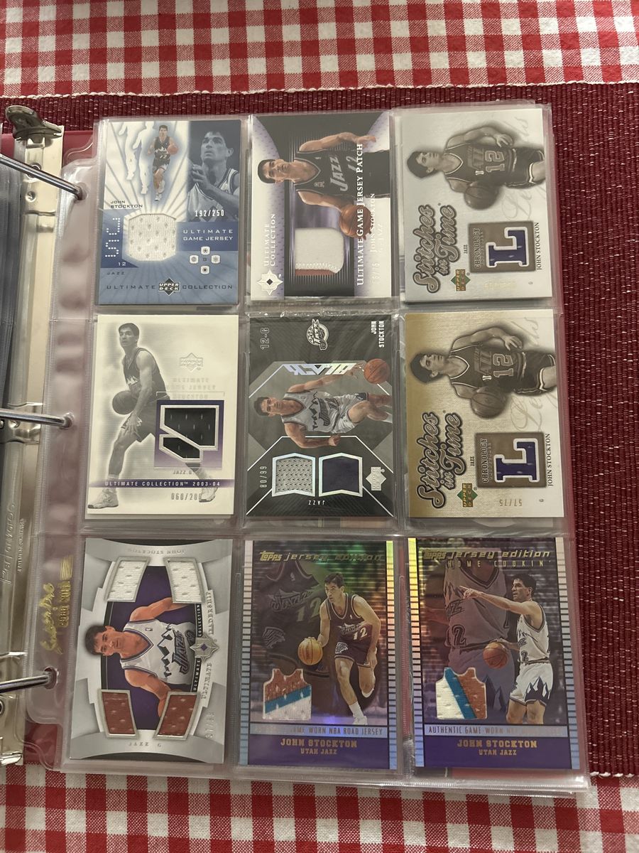 171 Different Cards & Colors John Stockton Utah Jazz Game-Used Relic & Jersey NBA Basketball Cards Collection