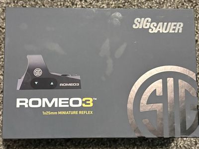 Sig Sauer Romeo3 1x25mm Miniature Reflex Sight 3 MOA Red Dot