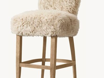 Restoration Hardware Adèle Sheepskin Counter Stools x4