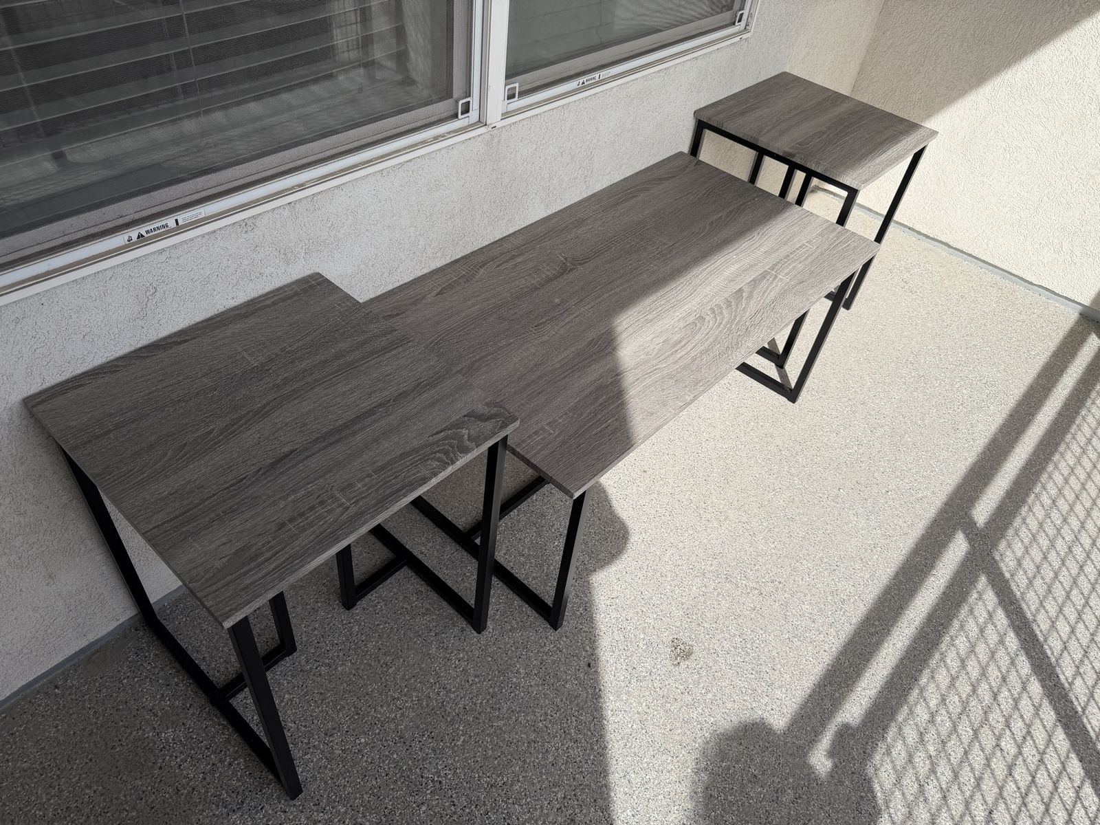 Nyla Gray and Black Tables, Set of 3