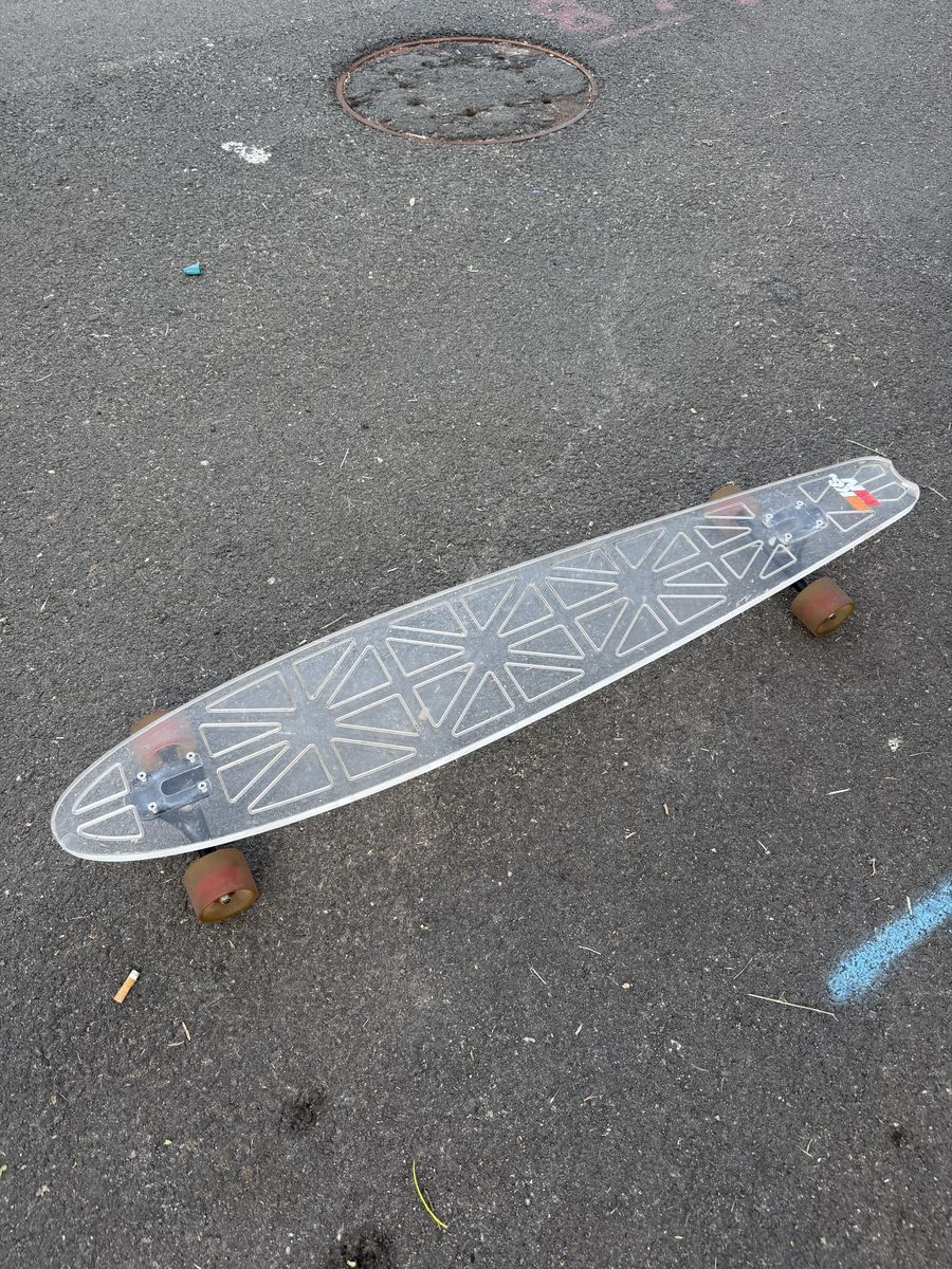 Clear acrylic longboard