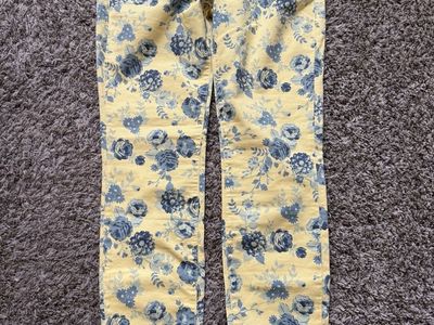 New UP Star Jeans bright yellow w blue floral desi